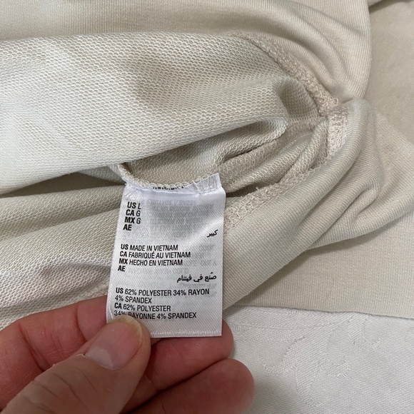 Ideology ID Ivory Long Sleeve Women's 1/4 Zip Cropped Pullover Size Large - Picture 8 of 13